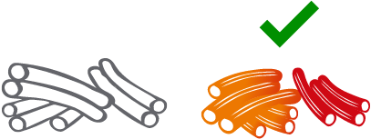 Ilustración donde se elige a la pasta integral en vez de la pasta regular