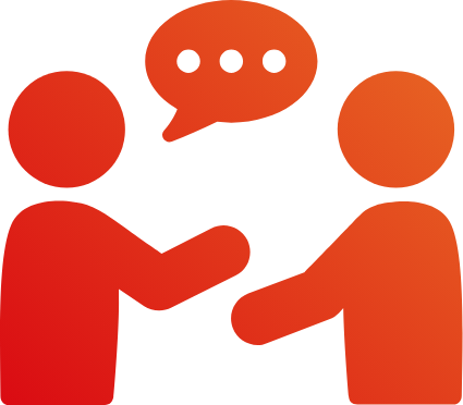 Ícono de 2 personas hablando