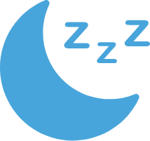 Ícono de la luna con tres letras Z