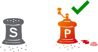 Ilustración donde se elige a la pimienta  en vez de la sal